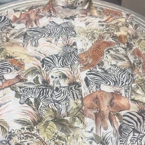 Zara Multicolor Safari Print Button Down Shirt
